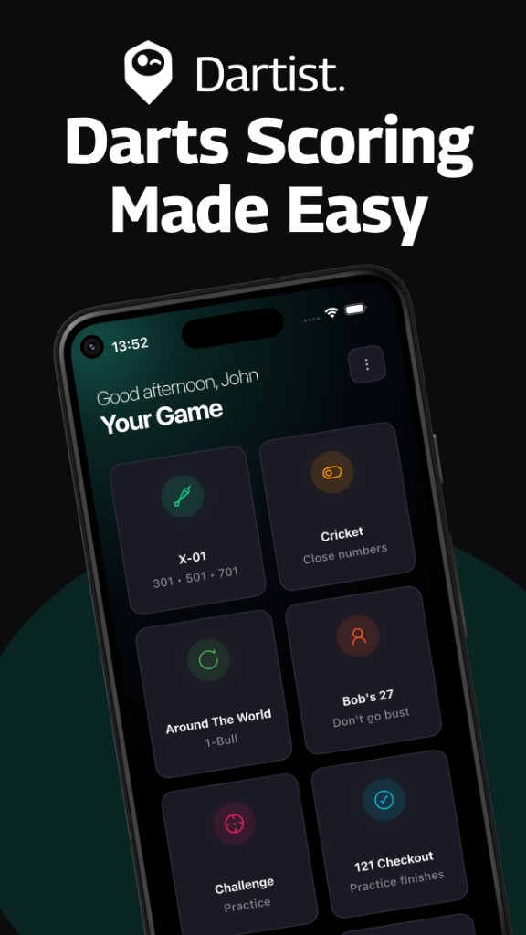 Dartist App mit Spielmodi auf dem Smartphone